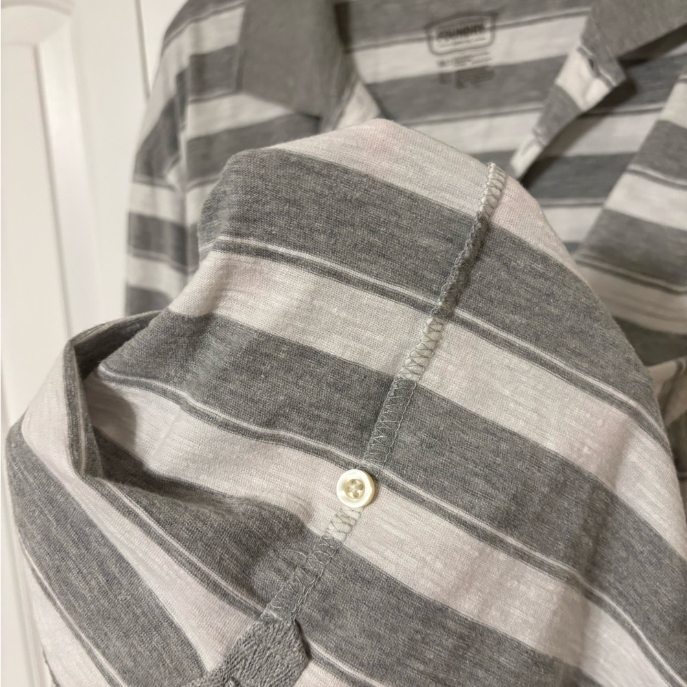 Men’s Big & Tall- gray striped polo. Size 3XLT - Picture 6 of 6
